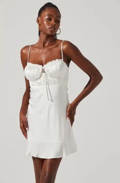 Ellison Satin Sweetheart Mini Dress -ASTR the Label Store ACDR101338 WHITE 2 scaled