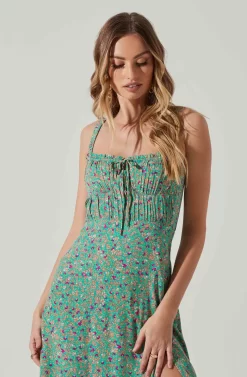 Elsie Floral Midi Dress -ASTR the Label Store ACDR101374V GREENMAGENTADITSY 4 scaled