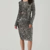 Sylvina Sequin Cutout Midi Dress