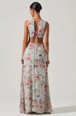 Noya Floral Cutout Maxi Dress -ASTR the Label Store ACDR101457 AQUAPINKFLORAL 6 1 scaled