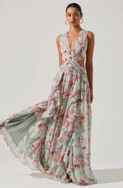 Noya Floral Cutout Maxi Dress -ASTR the Label Store ACDR101457 AQUAPINKFLORAL 6 2 scaled