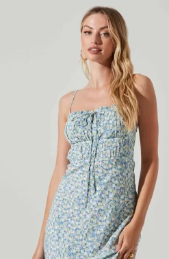 Maritza Floral Smocked Midi Dress -ASTR the Label Store ACDR101529 BLUEMULTI 2 scaled