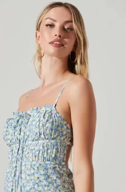 Maritza Floral Smocked Midi Dress -ASTR the Label Store ACDR101529 BLUEMULTI 3 scaled