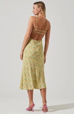 Maritza Floral Smocked Midi Dress -ASTR the Label Store ACDR101529 YELLOWGREENDITSY 4 scaled