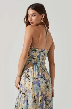 Rozina Floral Cutout Maxi Dress -ASTR the Label Store ACDR101542 BLUEGREENFLORAL 3 scaled