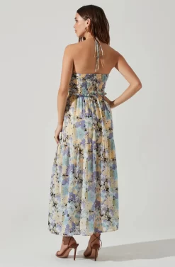 Rozina Floral Cutout Maxi Dress -ASTR the Label Store ACDR101542 BLUEGREENFLORAL 4 scaled