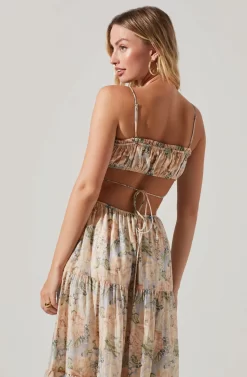 Odina Floral Smocked Tiered Midi Dress -ASTR the Label Store ACDR101551 BLUEPEACHFLORAL 5 5 scaled