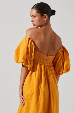 Carlin Off Shoulder Puff Sleeve Midi Dress -ASTR the Label Store ACDR101554 MANGO 5 scaled