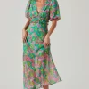 Esperanza Floral Puff Sleeve Midi Dress