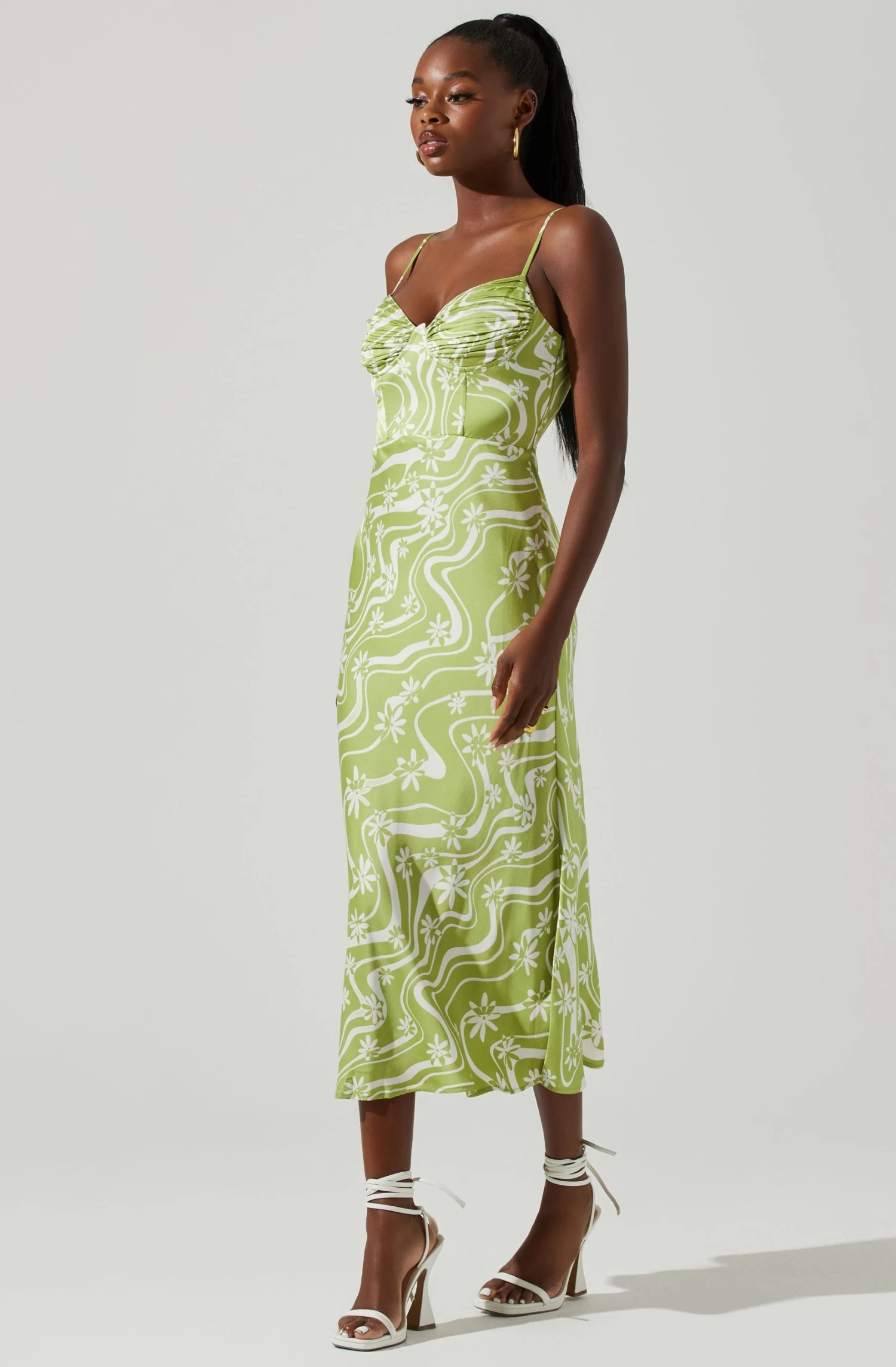 Mabel Retro Floral Bustier Midi Dress 1 Mabel Retro Floral Bustier Midi Dress