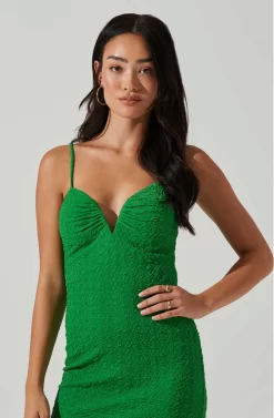 Signy Textured Midi Dress -ASTR the Label Store ACDR101570L GREEN 2 scaled