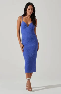 Signy Textured Midi Dress -ASTR the Label Store ACDR101570L MARINEBLUE 2 scaled