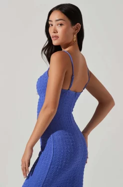 Signy Textured Midi Dress -ASTR the Label Store ACDR101570L MARINEBLUE 4 scaled