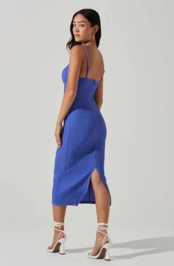 Signy Textured Midi Dress -ASTR the Label Store ACDR101570L MARINEBLUE 5 scaled