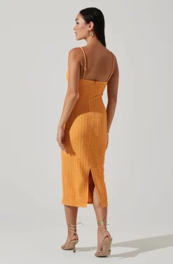 Signy Textured Midi Dress -ASTR the Label Store ACDR101570L TANGERINE 4 scaled