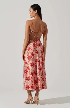 Josiane Floral Sweetheart Midi Dress -ASTR the Label Store ACDR101574 REDFLORAL 4 scaled