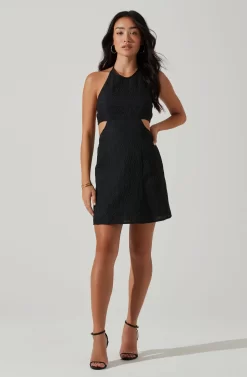 Laylin Halter Cutout Mini Dress -ASTR the Label Store ACDR101590S BLACK 1 scaled