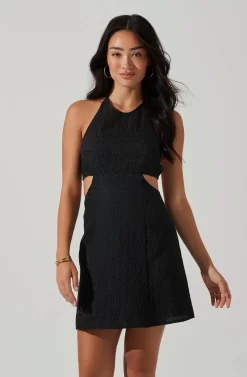 Laylin Halter Cutout Mini Dress -ASTR the Label Store ACDR101590S BLACK 2 scaled
