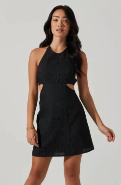 Laylin Halter Cutout Mini Dress -ASTR the Label Store ACDR101590S BLACK 3 scaled