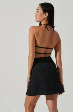 Laylin Halter Cutout Mini Dress -ASTR the Label Store ACDR101590S BLACK 4 scaled