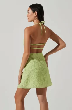 Laylin Halter Cutout Mini Dress -ASTR the Label Store ACDR101590S LIGHTGREEN 3 scaled