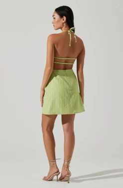 Laylin Halter Cutout Mini Dress -ASTR the Label Store ACDR101590S LIGHTGREEN 4 scaled