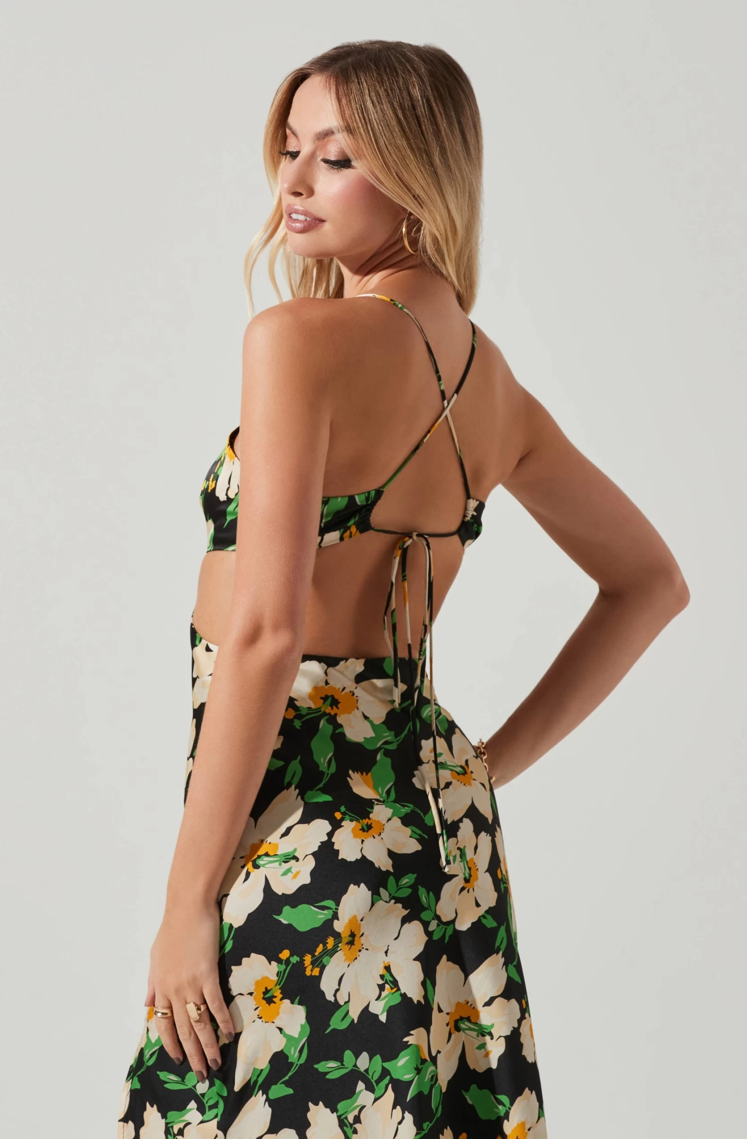 Norelle Satin Floral Midi Dress 4 Norelle Satin Floral Midi Dress - Image 4