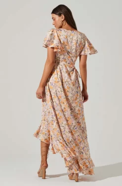 Veida Floral Cutout Midi Dress -ASTR the Label Store ACDR101620 TANGERINEPURPLEFLR 5 scaled