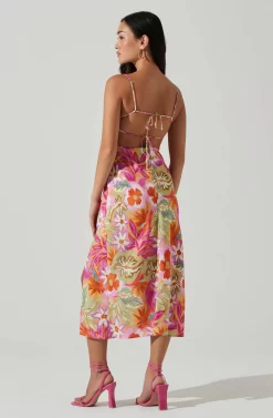 Gabriella Floral Strappy Back Midi Dress -ASTR the Label Store ACDR101629L ORANGEPURPLEMULTI 5 scaled