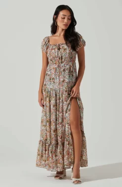 Roseline Off Shoulder Floral Maxi Dress -ASTR the Label Store ACDR101641 BLUEPINKMULTI 1 scaled