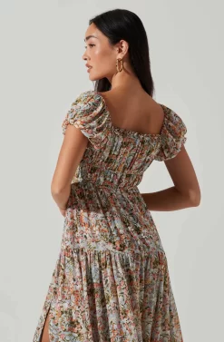 Roseline Off Shoulder Floral Maxi Dress -ASTR the Label Store ACDR101641 BLUEPINKMULTI 4 scaled