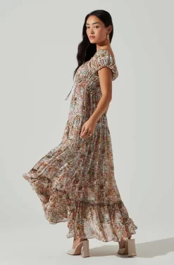 Roseline Off Shoulder Floral Maxi Dress -ASTR the Label Store ACDR101641 BLUEPINKMULTI 5 scaled