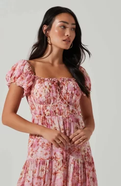 Roseline Off Shoulder Floral Maxi Dress -ASTR the Label Store ACDR101641 PINKORANGE 3 scaled