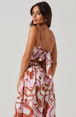 Suzy Abstract Print Midi Dress -ASTR the Label Store ACDR101679 BROWNPINKGEO 3 scaled