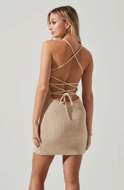 Amorina Ribbed Knit Mini Dress -ASTR the Label Store ACDR101688 NATURAL 4 scaled