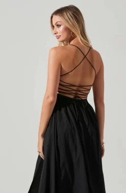 Stasia Smocked Midi Dress -ASTR the Label Store ACDR101720 BLACK 4 scaled