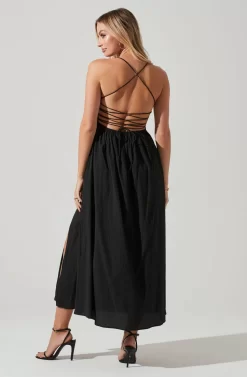 Stasia Smocked Midi Dress -ASTR the Label Store ACDR101720 BLACK 5 scaled