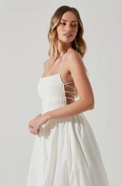 Stasia Smocked Midi Dress -ASTR the Label Store ACDR101720 WHITE 4 scaled
