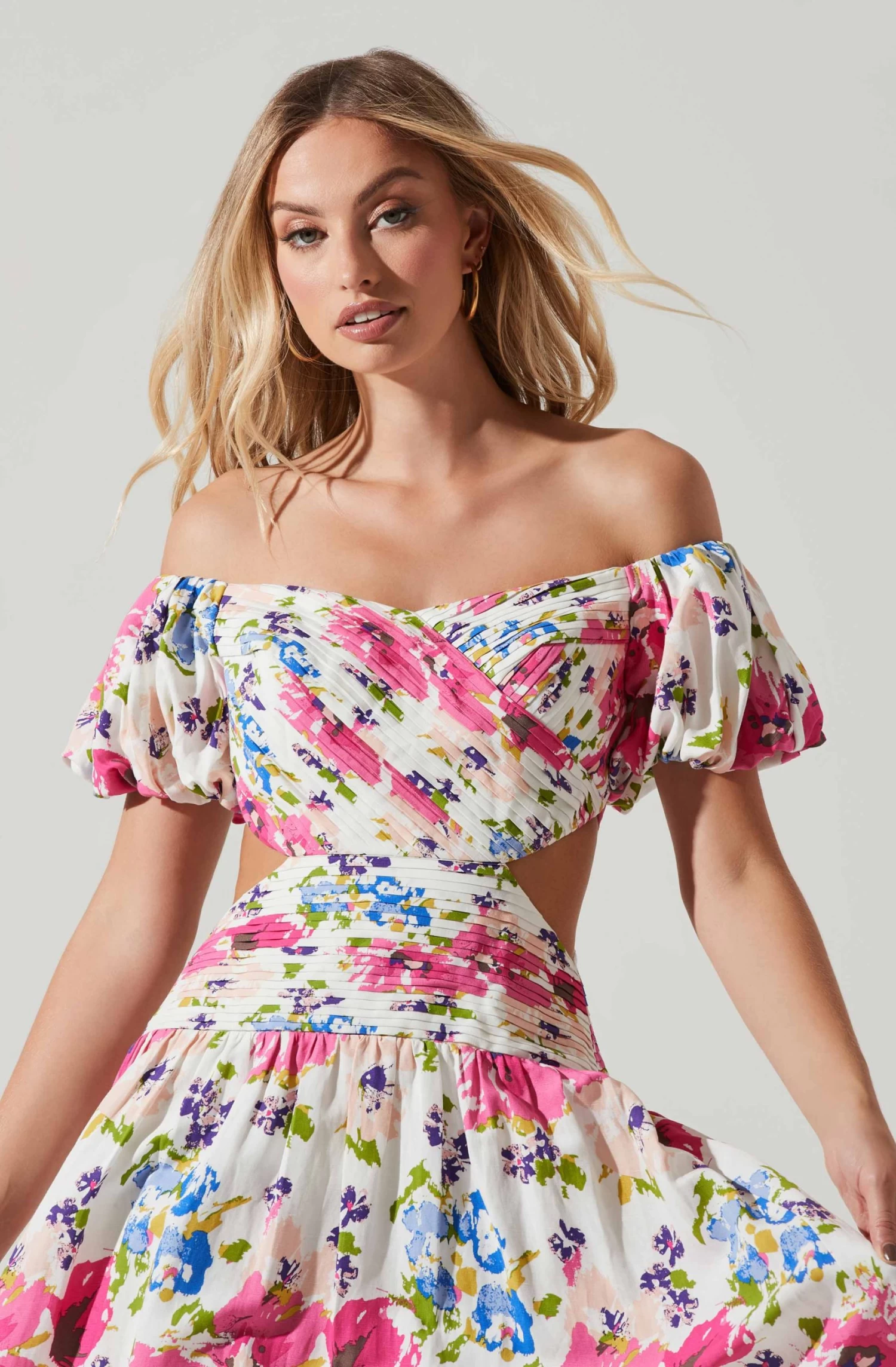 Liliosa Floral Off Shoulder Midi Dress 2 Liliosa Floral Off Shoulder Midi Dress - Image 2