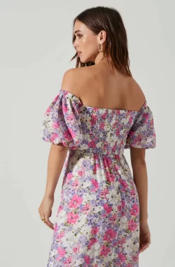 Valora Off Shoulder Floral Maxi Dress 6 Valora Off Shoulder Floral Maxi Dress -ASTR the Label Store ACDR101757 PINKFLORAL 3 scaled
