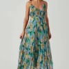 Loralee Pleated Floral Maxi Dress