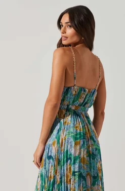 Loralee Pleated Floral Maxi Dress 12 Loralee Pleated Floral Maxi Dress -ASTR the Label Store ACDR101790 GREENFLORAL 3 scaled