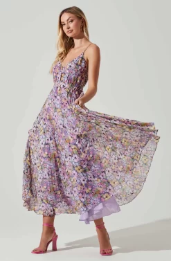 Loralee Pleated Floral Maxi Dress 16 Loralee Pleated Floral Maxi Dress -ASTR the Label Store ACDR101790 PURPLEFLORAL 2 scaled