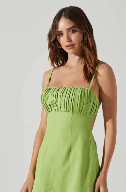 Claramae Ruched Mini Dress -ASTR the Label Store ACDR101796S AVOCADO 3 scaled