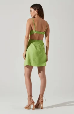 Claramae Ruched Mini Dress -ASTR the Label Store ACDR101796S AVOCADO 5 scaled