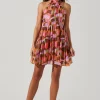 Joetta Abstract Print Halter Mini Dress