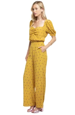 Burke Polka Dot Wide Leg Pants -ASTR the Label Store ACP7038 MUSTARD DOT 2 scaled