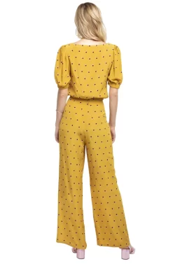Burke Polka Dot Wide Leg Pants -ASTR the Label Store ACP7038 MUSTARD DOT 3 scaled