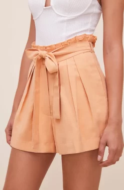 Pacific Pleated Tie Waist Shorts -ASTR the Label Store ACP7113L PEACHPAPAYA 4 scaled