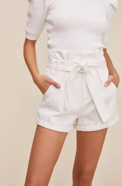 Catch 22 High Waist Shorts -ASTR the Label Store ACP7150 WHITE 3 scaled